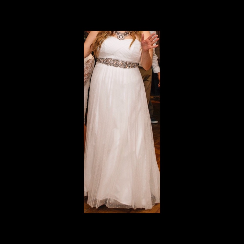 Galina Plus Size 18W Strapless Wedding Dress